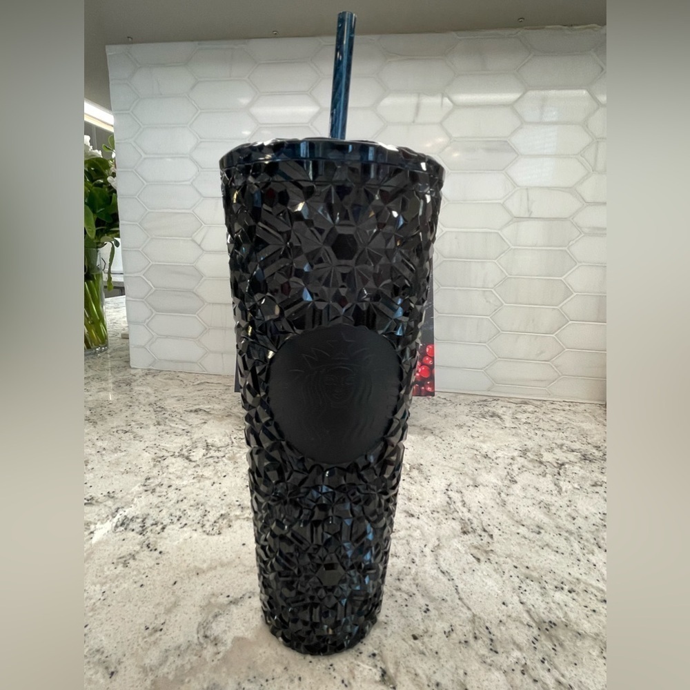 Starbucks 2024 Holiday Sparkling Dark Navy Diamond Gemstone 24 oz Tumbler. NWT!